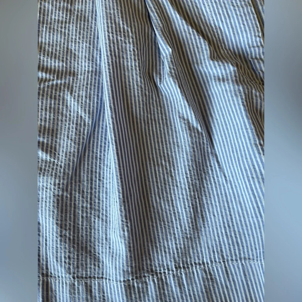 J.Crew Blue White Stripe Seersucker Paper Bag High Rise Shorts Cotton 10